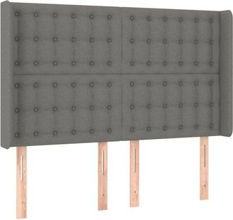 vidaXL Cabecero Con Led De Tela Gris Oscuro 147x16x118/128 Cm Vidaxl