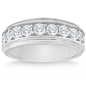 Pompeii3 2Ct Diamond Mens Ring in 10k White or Yellow Gold 10-Stone