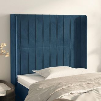 vidaXL Cabecero Con Orejas De Terciopelo Azul Oscuro 103x16x118/128 Cm Vidaxl