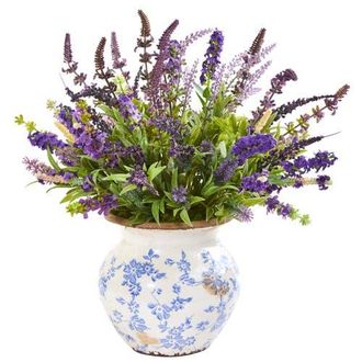 Nearly Natural Lavender Artificial Arrangement in Floral Vase at Nordstrom
