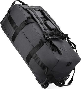 Generic Compatible For 80L Rolling Duffle Bag with Wheels 31 Heavy-Duty Foldable Travel Duffel Wheeled Luggage with Shoulder Strap(Grey)