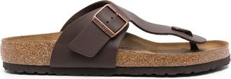 Birkenstock Gizeh slip-on leather sandals - men - Rubber/Calf Leather/Calf Suede - 40 Regular - Brown