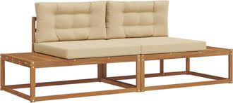 vidaXL Conjunto De Sof&aacute;s De Exterior Natural Y Beige Vidaxl