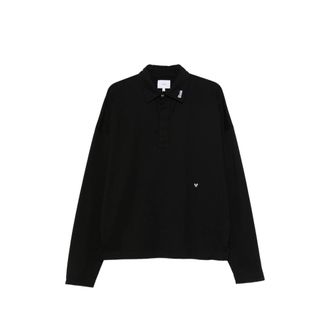 Rhude Logo-embroidered Long-sleeve Polo Shirt