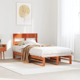 vidaXL Vidaxl - Bed Frame without Mattress Wax Brown 90x190 cm Single Solid Wood Pine