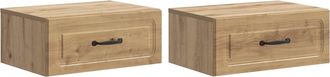 vidaXL Mesita De Noche De Pared 2 Uds. Roble Artisan 49 X 34,5 X 20 Cm Vidaxl