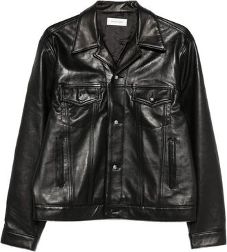 Ernest W. Baker Multiple-pockets Buttoned Leather Jacket