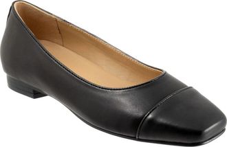 Trotters Harbor T2457-001 Flat Women Black Leather Cap Toe Slip On ZOGG3922