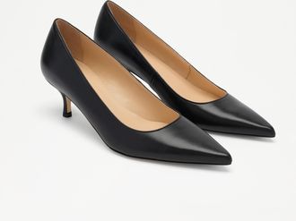 Russell & Bromley HILLCLIFFE Womens Black Leather Mid Heeled Court Shoes