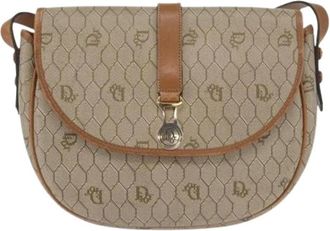 Dior Pre-owned Cross Body Bags, female, Beige, Size: ONE SIZE Pre-owned Vintage honeycomb shoulder bag