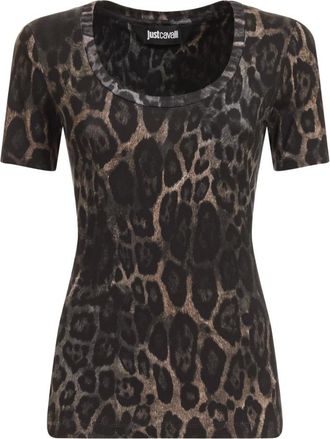 Roberto Cavalli Dierenprint T-shirt - Dames - Tops - Veelkleurig - Maat: S