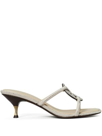 Tory Burch Pave Geo Bombe Miller Low Heel Sandal Shoes
