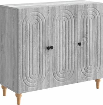 vidaXL Aparador Gris Sonoma 89 X 34,5 X 80 Cm Madera De Ingenier&iacute;a Vidaxl