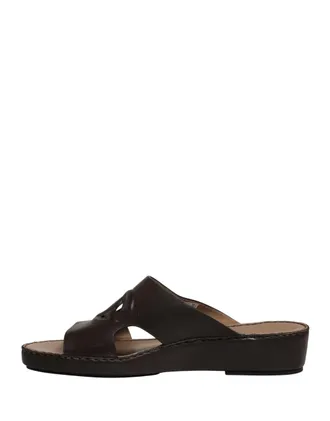 Dolce & Gabbana Cutout DG Logo Leather Sandals - Brown