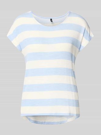 Vero Moda Boxy Fit T-Shirt aus Viskose-Mix Modell WIDE STRIPE in Hellblau, Gr&ouml;&szlig;e XL
