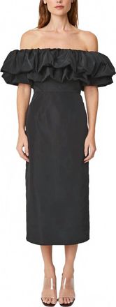 Rhode Resort Viola Off The Shoulder Midi Dress In Black