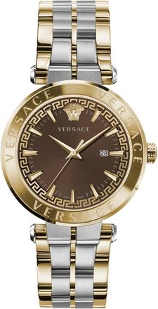 Versace Aion Roestvrijstalen Herenhorloge - Heren - Horloges - Geel - ONE Size - Accessoires