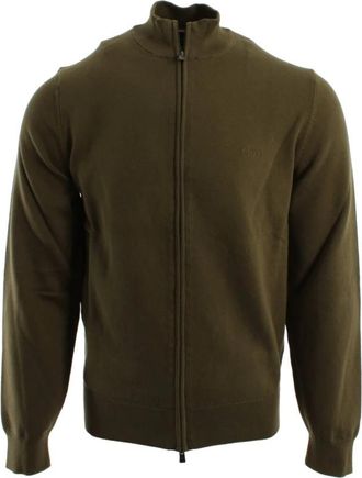 HUGO BOSS Palano-L Vest - Heren - Vesten - Groen - XL - Katoen - Truien & Vesten