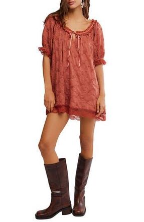 Free People Juno Embroidered Baby Doll Minidress in Canyon Sunset at Nordstrom Rack, Size X-Large