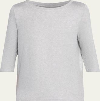 Majestic Filatures Soft Touch 3/4-Sleeve Metallic Jersey T-Shirt