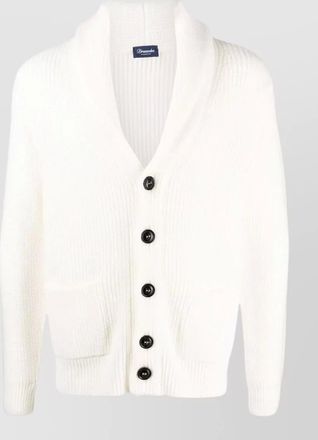 Drumohr shawl collar jacket ribbed texture pockets