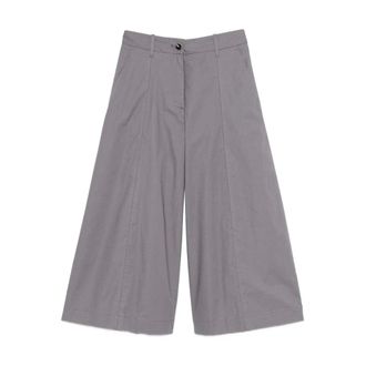 Nine In The Morning Wide Trousers, female, Gray, Size: W28 Fiammeta Cotton Trousers