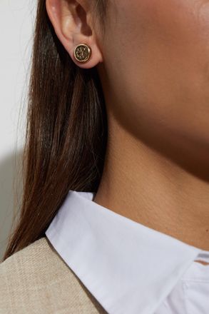 Tory Burch Logo Stud Earrings, Womens, Gold