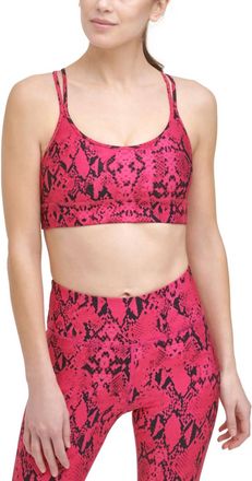 DKNY Activewear Sport Snake-Embossed Sports Bra In Beetroot