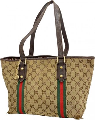 Gucci Brown Canvas Tote Bag (Pre-Owned)