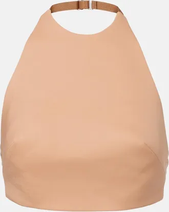 MUGLER Crop top de mezcla de lana