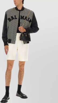 Balmain ribbed cuffs and hem contrast sleeves jacket