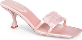 Jeffrey Campbell Abalone Slide Sandal in Pink Satin Combo at Nordstrom, Size 8