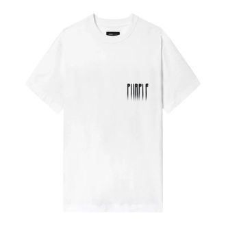 Purple T-Shirts, male, White, XL, Cotton T-shirt with Logo Print