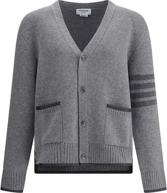 Thom Browne Gray Merino Wool Mens Cardigan