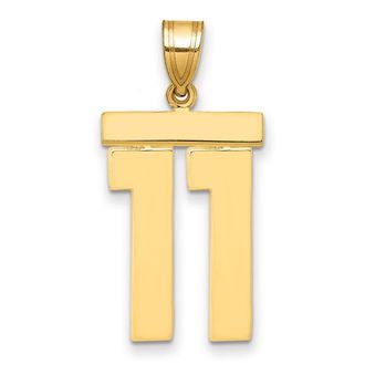 Diamond2Deal 14k Yellow Gold Small Polished Number Charm Pendant