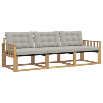 vidaXL Conjunto De Sof&aacute;s De Exterior 3 Pcs Blanco Y Gris Claro Vidaxl