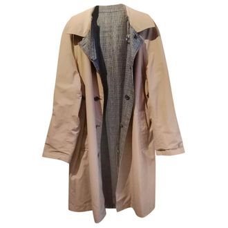 Lanvin Grey Check Tweed & Tan Reversible Mac Size XXL