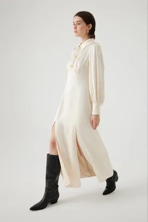 Exquise Alivia Midi Dress in Ecru at Nordstrom, Size X-Large