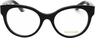 Roberto Cavalli VRC027M Round Acetate Eyeglasses - Black
