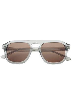 Freyrs Eyewear Addison Aviator Sunglasses in Crystal Gray /Brown at Nordstrom