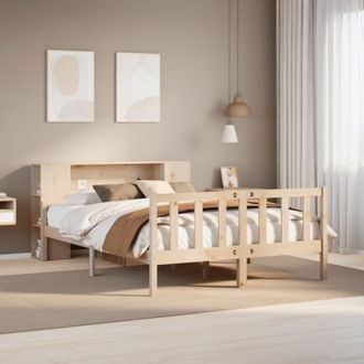 vidaXL Vidaxl - Cama Con Estanter&iacute;a Sin Colch&oacute;n Madera Maciza De Pino 160x200cm