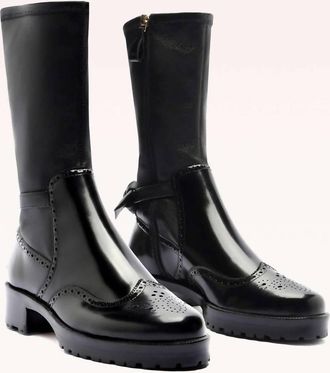 Alexandre Birman Womens Clarita Motorcycle Brogue Boots In Black