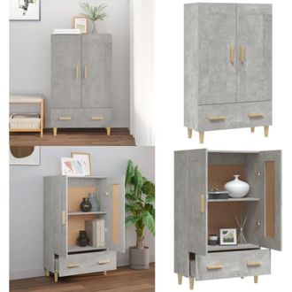 vidaXL Credenza Grigio Cemento 70x31x115 cm in Legno Multistrato - Credenza grigio cemento - Credenza in legno multistrato