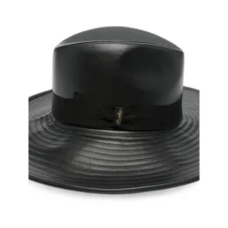 Borsalino P0000 Quilted Calf Leather Fedora - Black