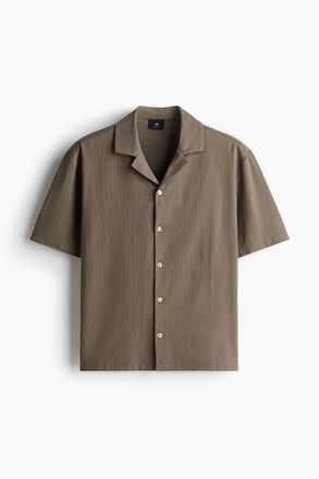 H&M Geripptes Freizeithemd in Regular Fit - Beige