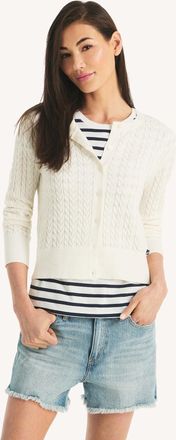 Nautica Womens Cable-Knit Cardigan