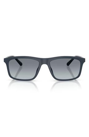 Emporio Armani 57mm Gradient Pillow Sunglasses in Matte Blue /Gradient Blue at Nordstrom