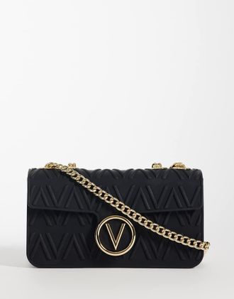 Valentino Bubble - Borsa da spalla gommata nera e oro-Nero