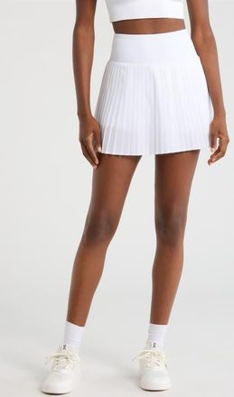 Lord & Taylor Club Micro Pleated Skort in Brilliant White at Nordstrom, Size X-Large