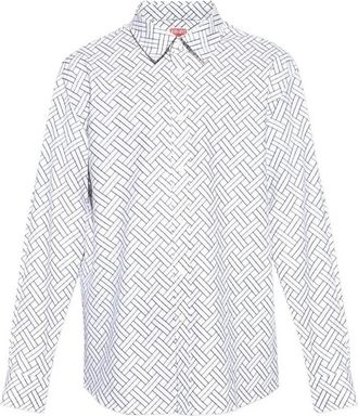 Kenzo Weave Cotton Jacquard Regular Shirt, Brand Size 40 (Neck Size 15.75)